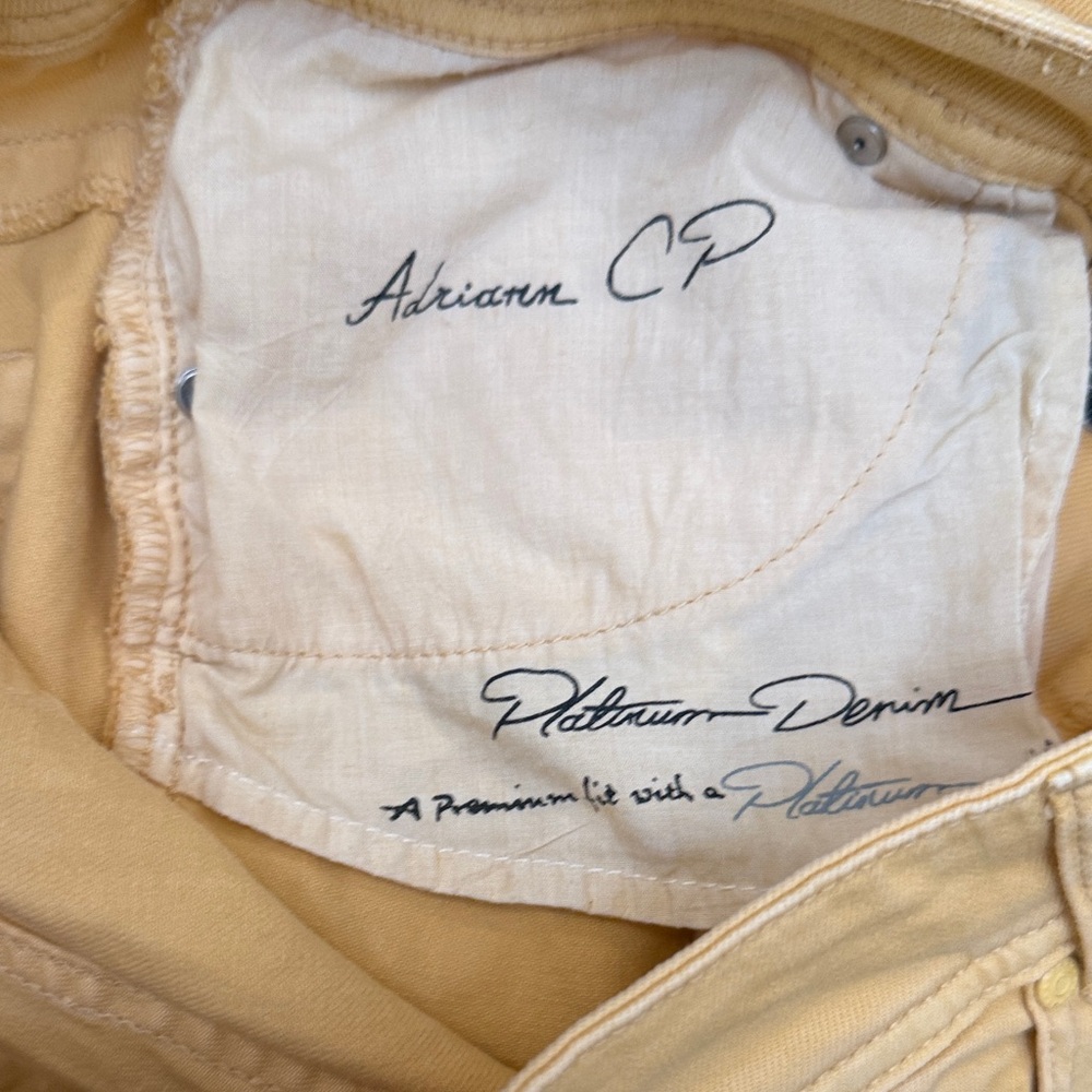 Chico's Platinum Adriann Mustard Yellow Ankle Jeans sz 0.5= 6 - Picture 8 of 12